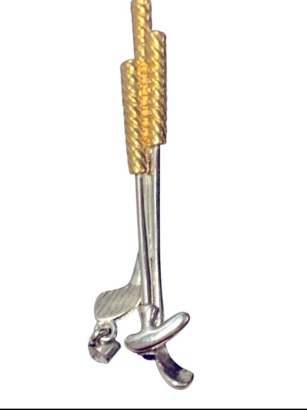Set of Golf Clubs & Club bag Gold Tone Crystal Rhinestone Gem  2.25” Brooches - Picture 6 of 8